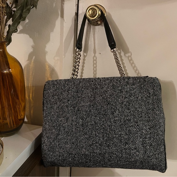 Kate Spade Black and Gray Tweed Shoulder Bag EUC - Picture 3 of 16